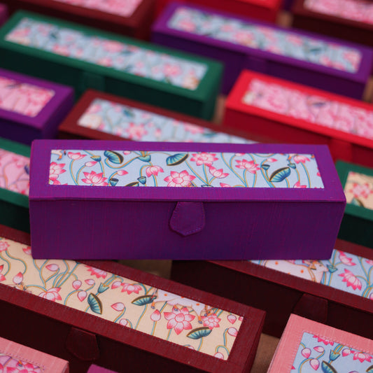 Raw silk bangle box (Assorted)