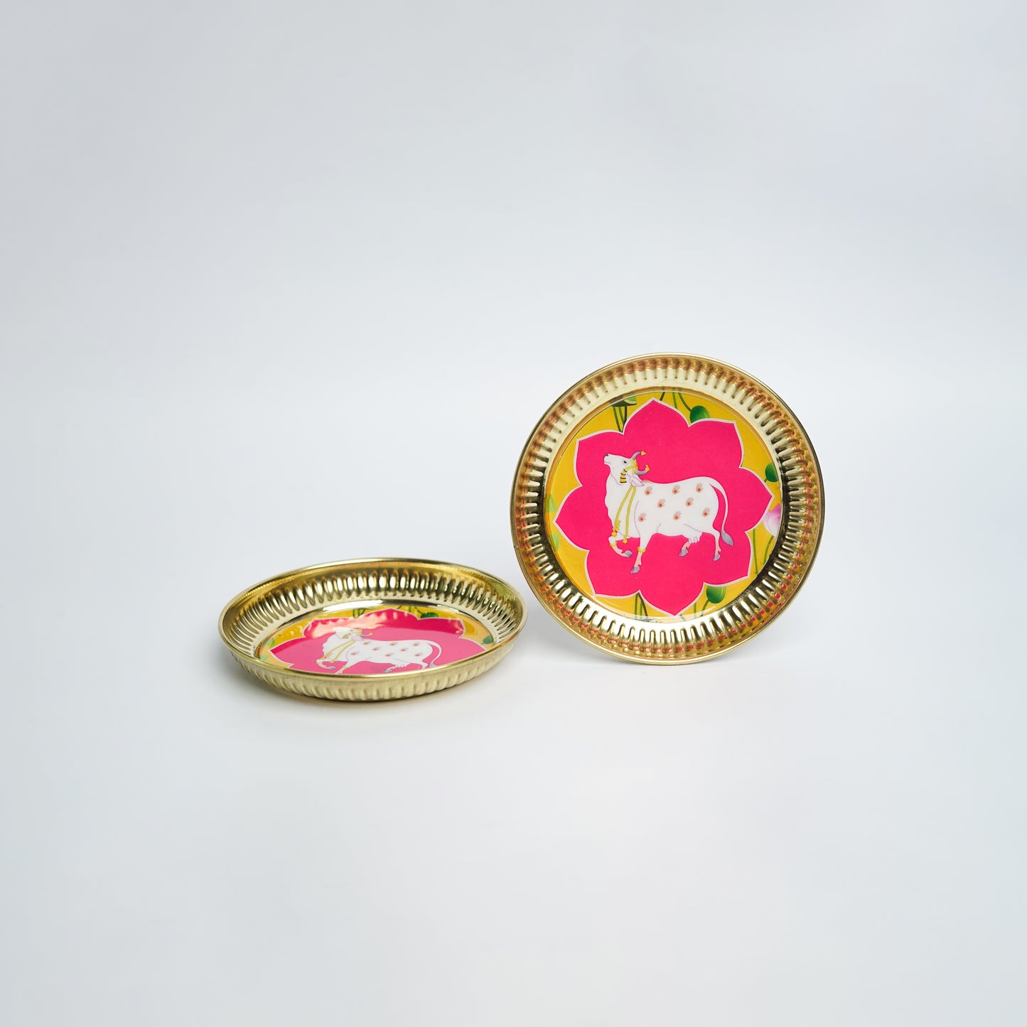 Pichwai brass plate - 5 inch (Assorted)