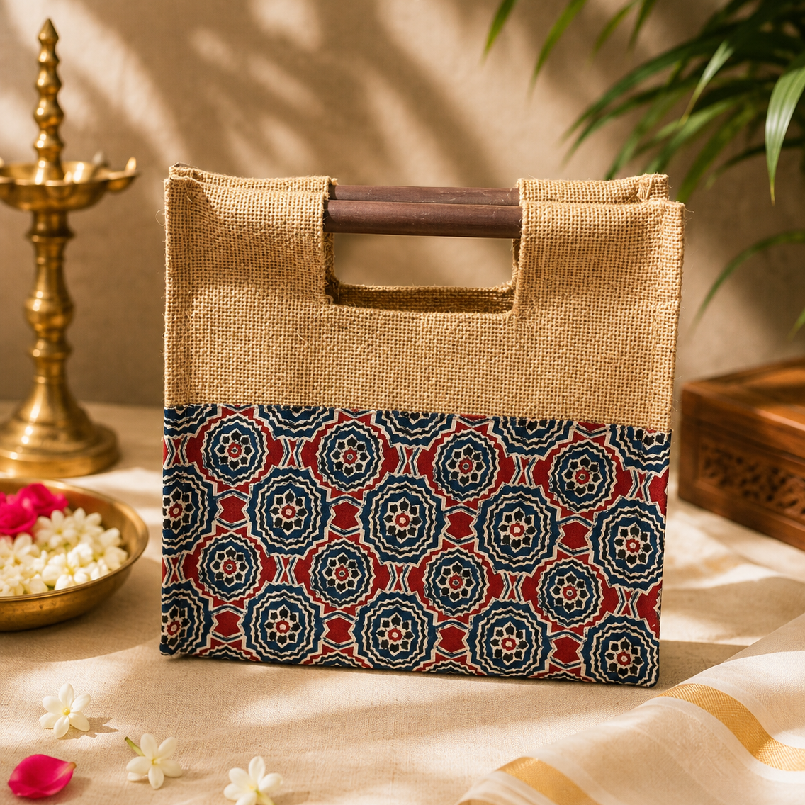 Jute Kalamkari Shopper Bag