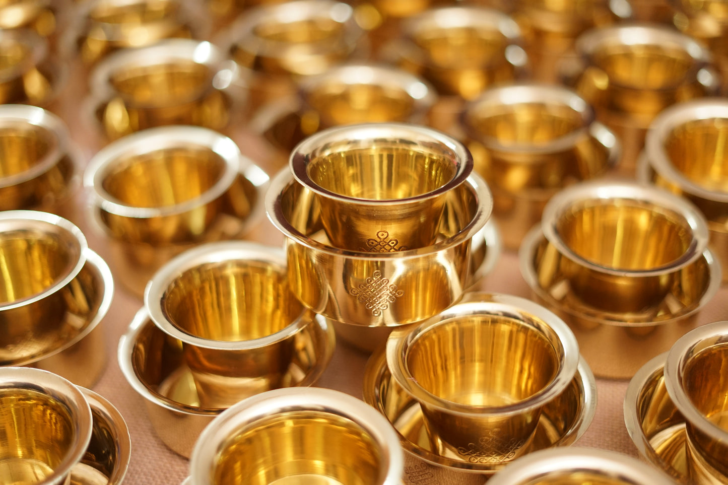 Brass Coffee Kolam Dabara set