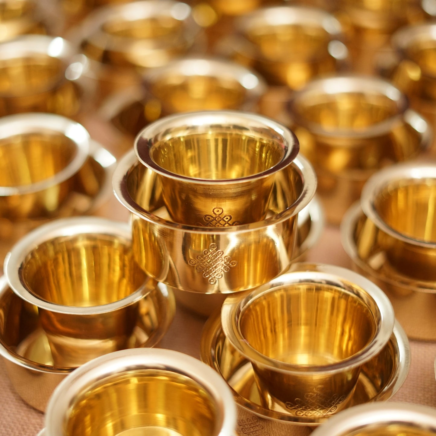 Brass Coffee Kolam Dabara set (Glossy)