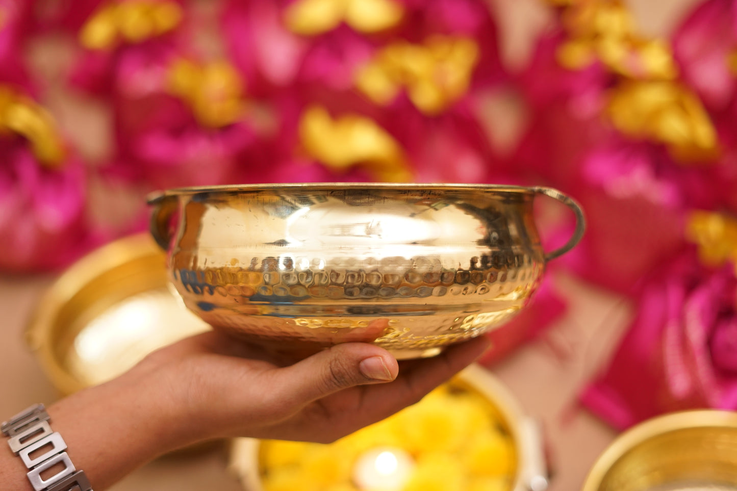 Pure Brass Urli - 8 inches