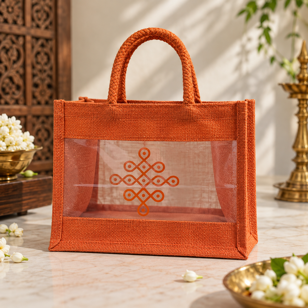 Kolam Window Jute Bag