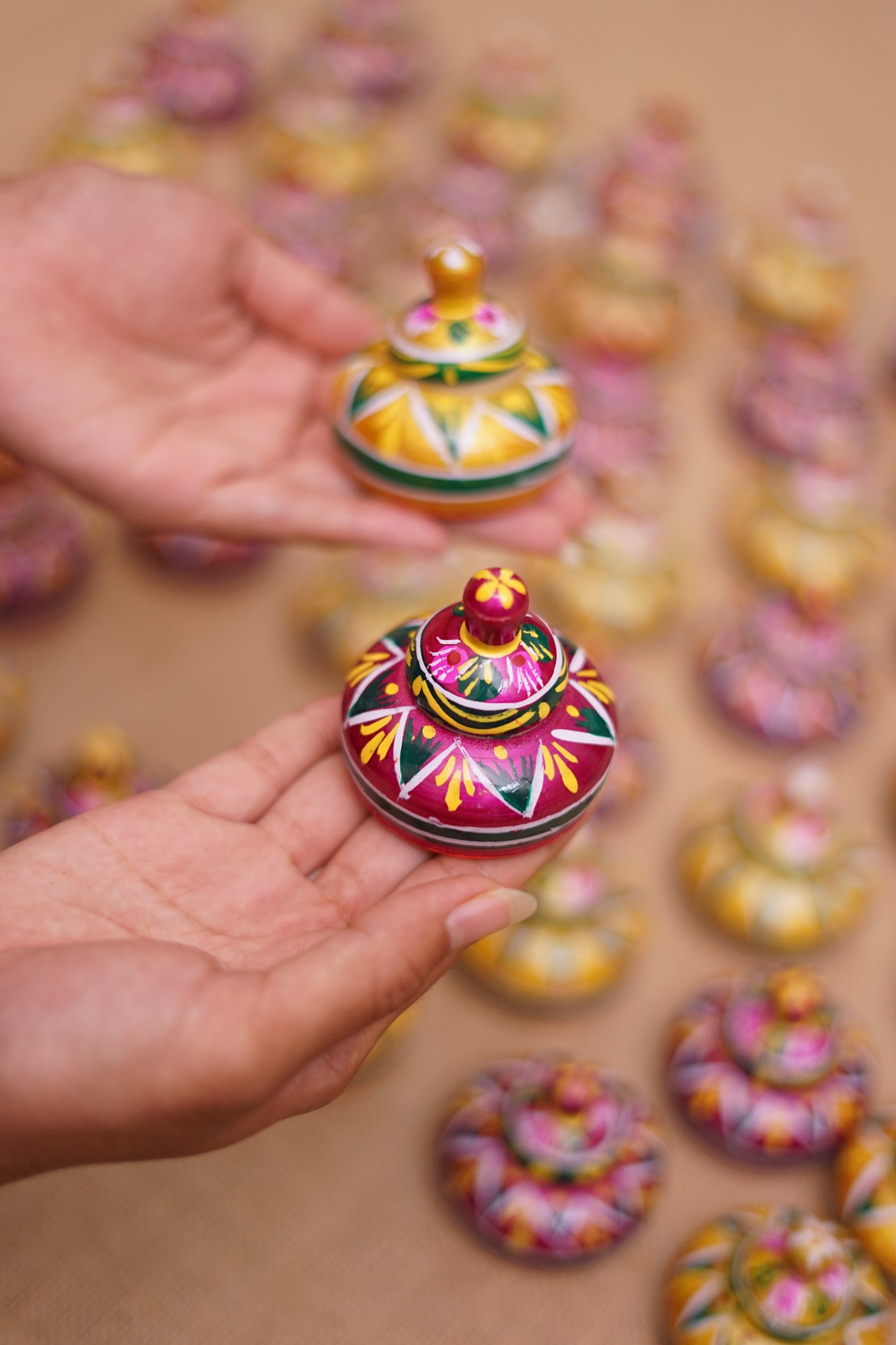 Wooden kumkum box