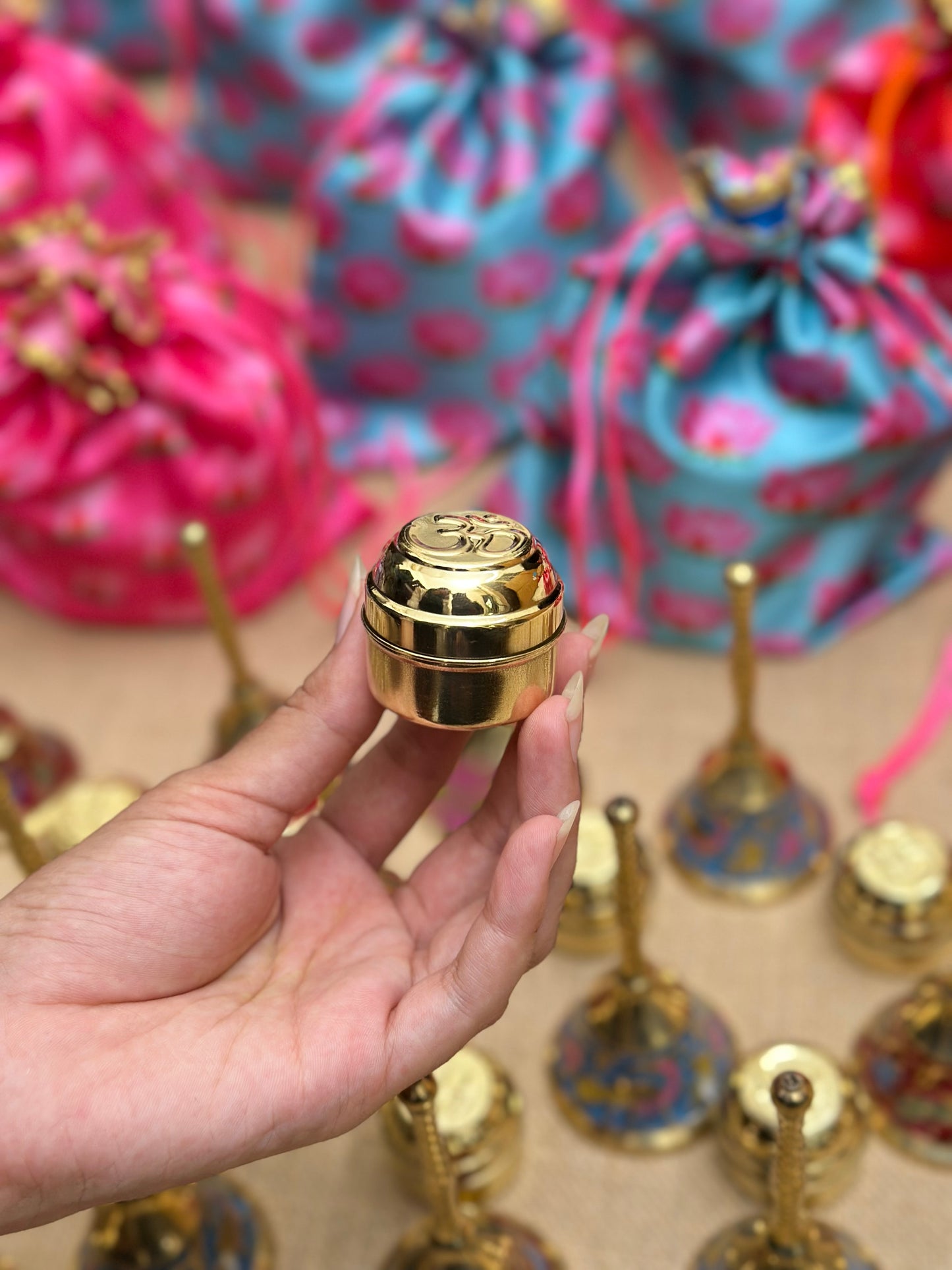 Budget friendly brass kumkum holder