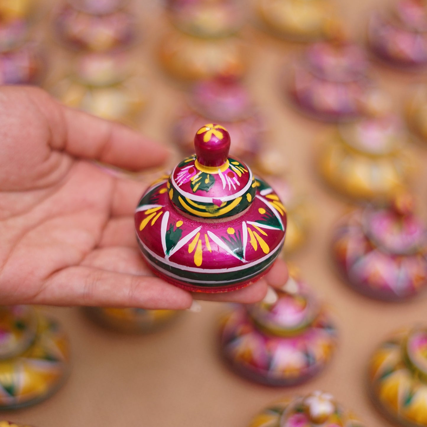 Wooden kumkum box