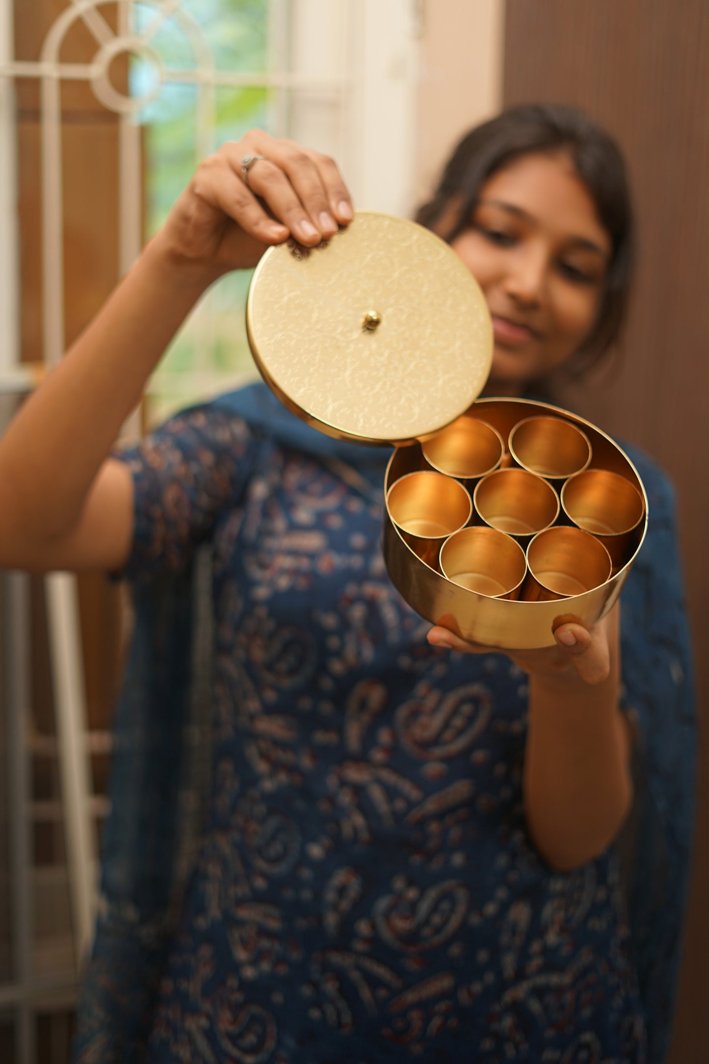 Spice box (Anjarai Petti) - 6 inch