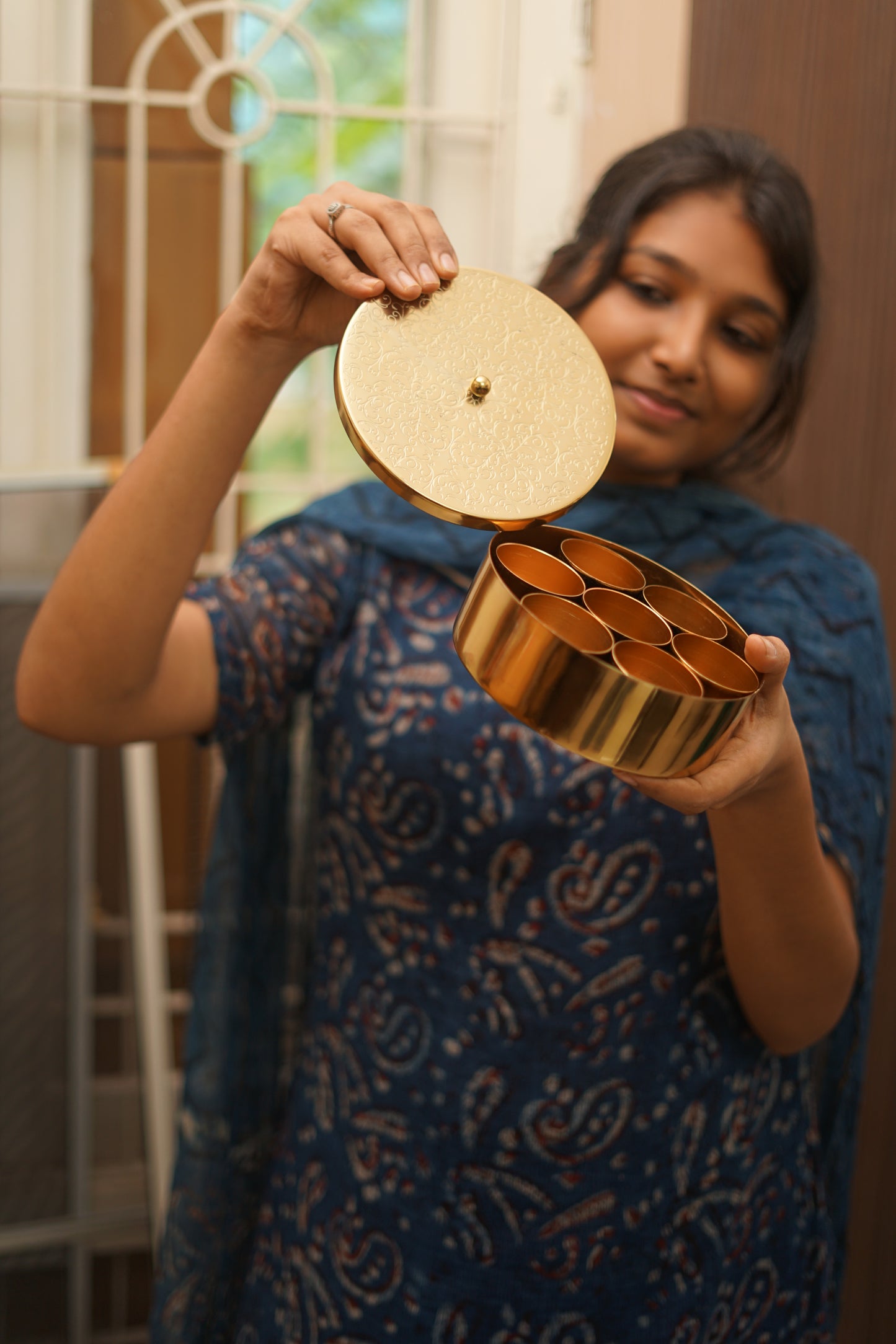 Spice box (Anjarai Petti) - 6 inch