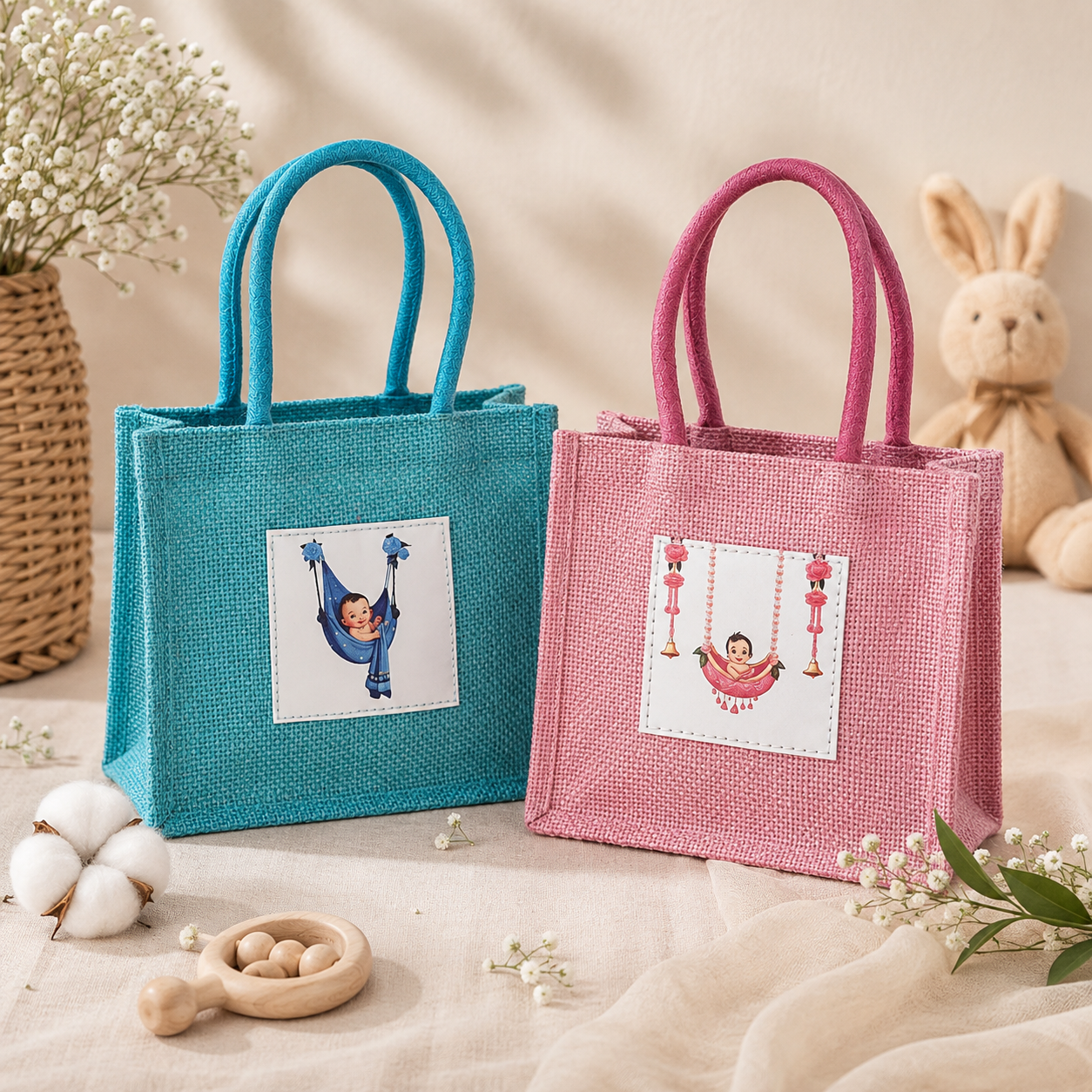 Baby shower jute bag (Assorted)