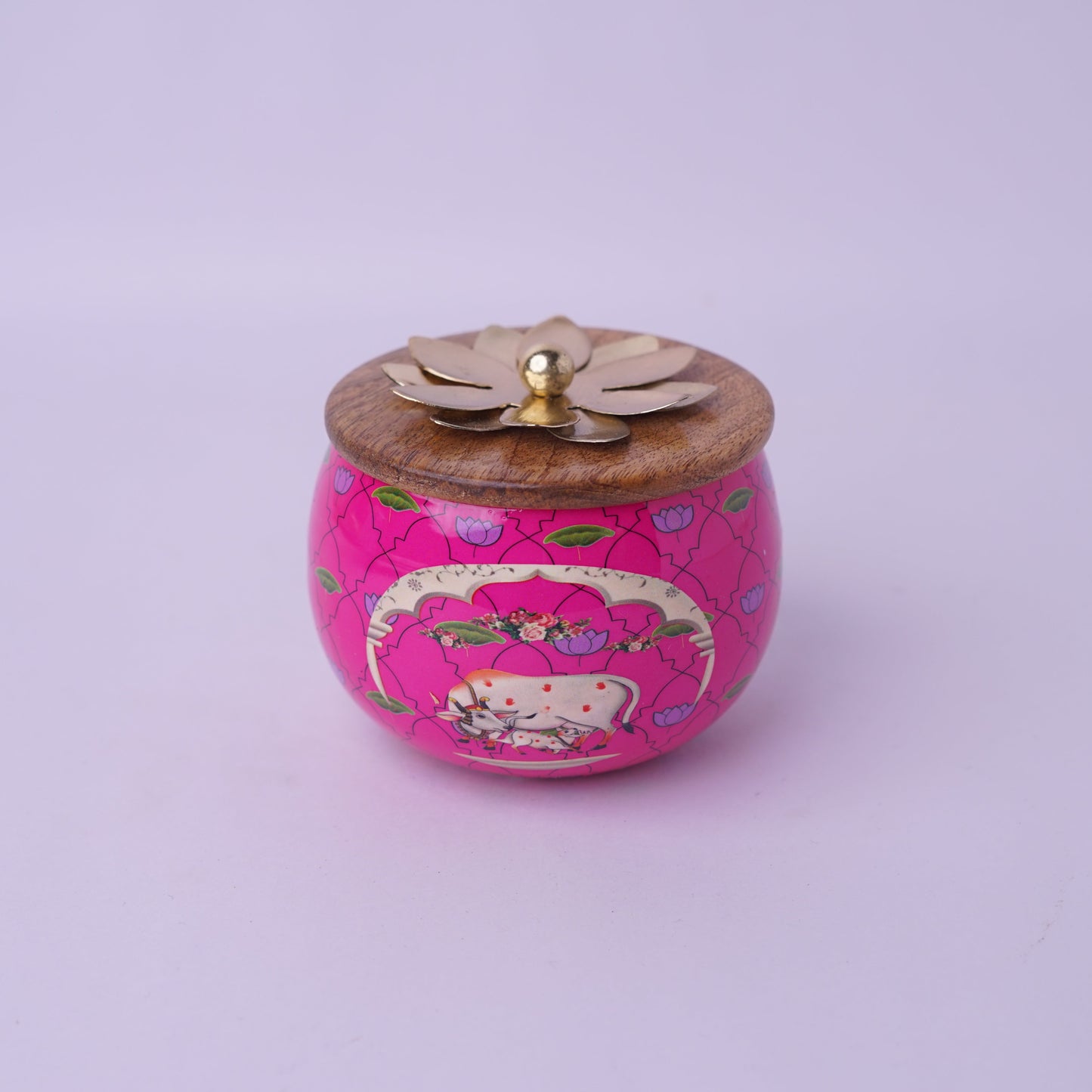 Pichwai Jar with Wooden Lid (Assorted)