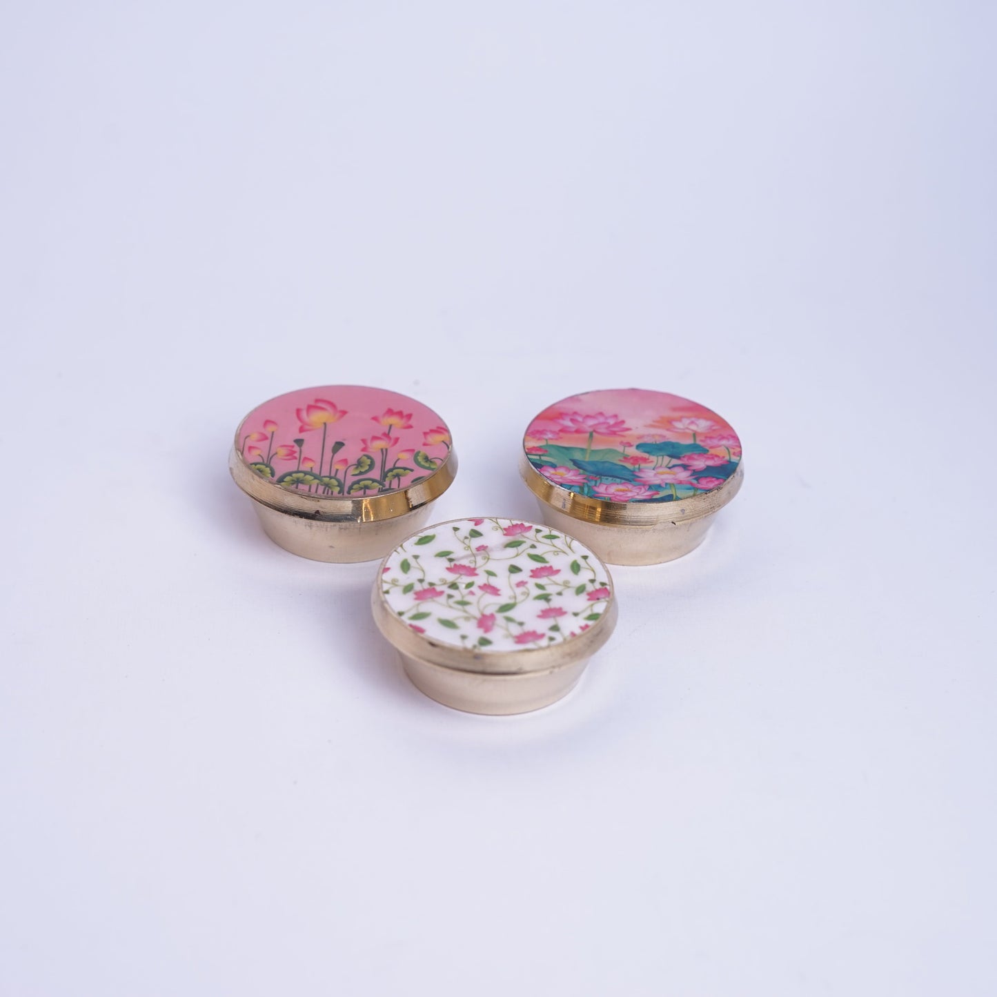 Floral Brass kumkum chimil (Assorted)