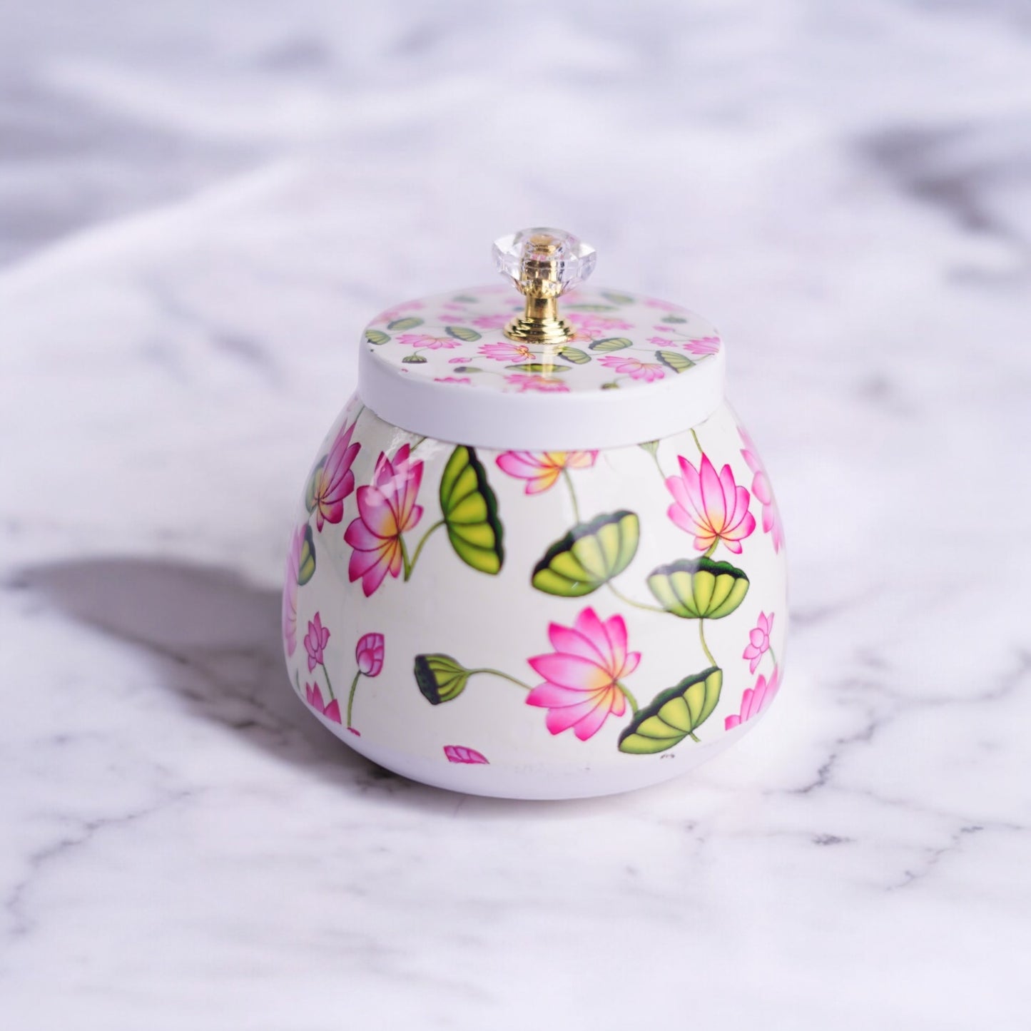 Conical white Metal floral Jar - 4 inches