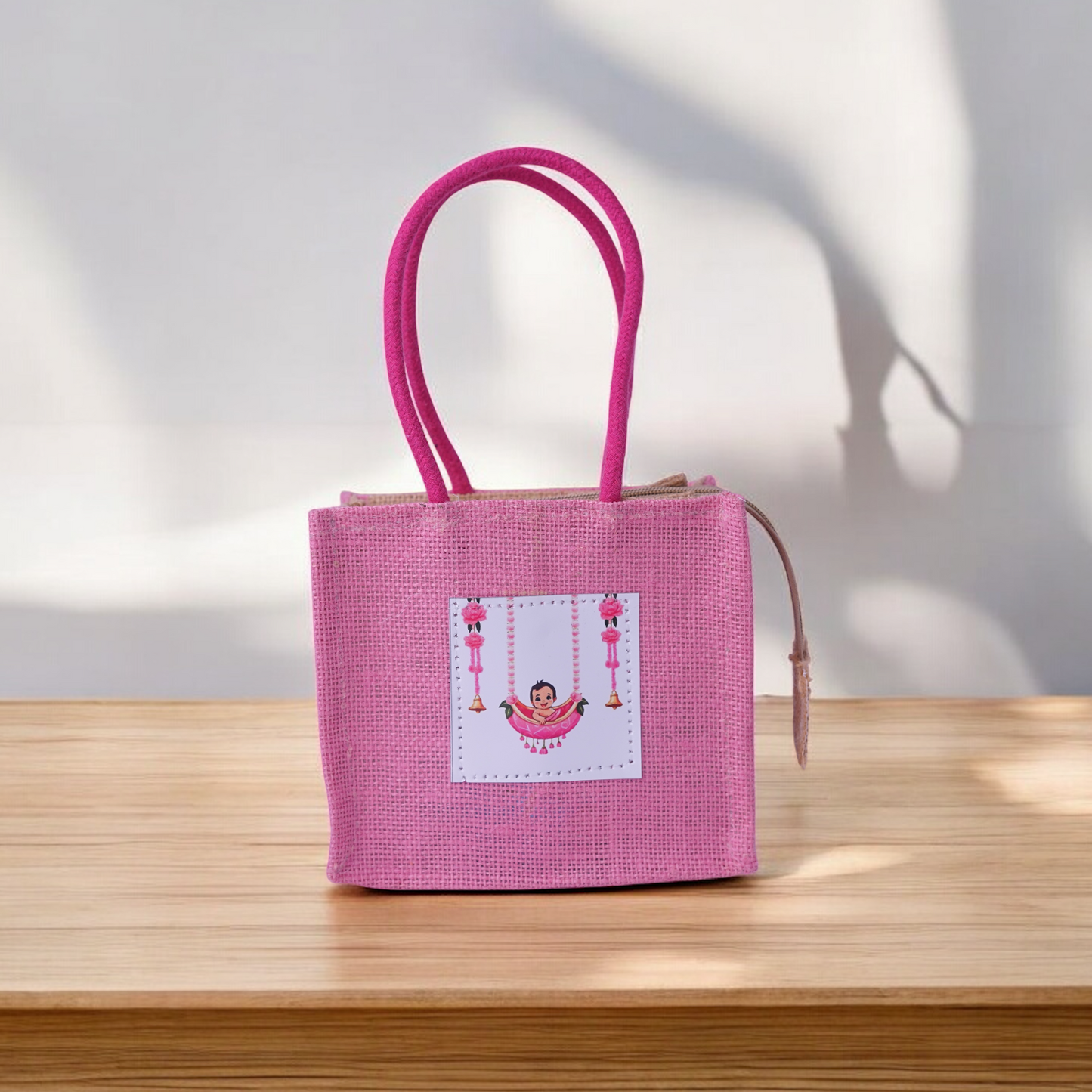 Baby shower jute bag