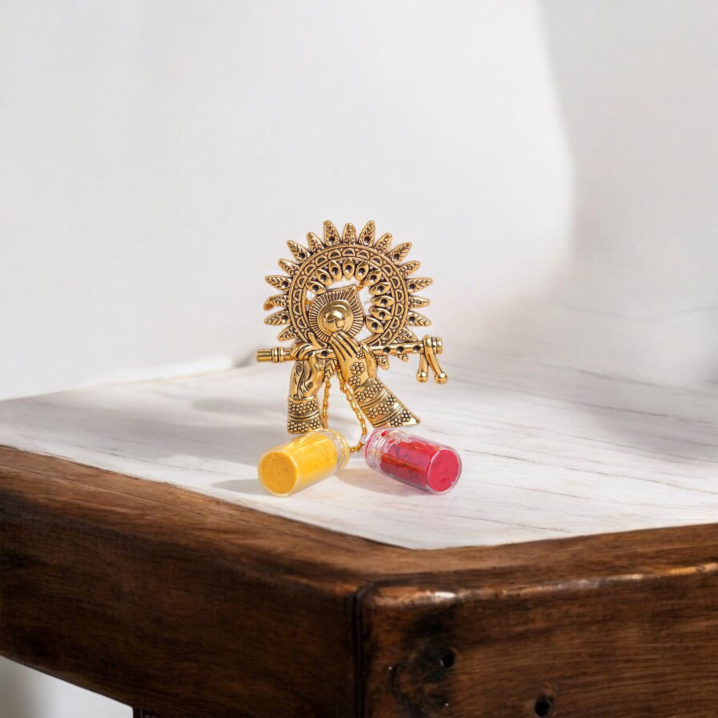 Krishna flute metal kumkum Manjal