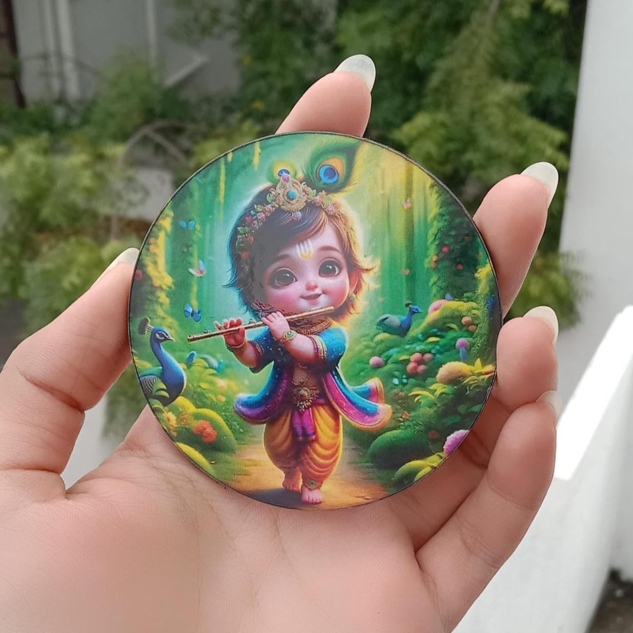 Baby Krishna with flute magnet