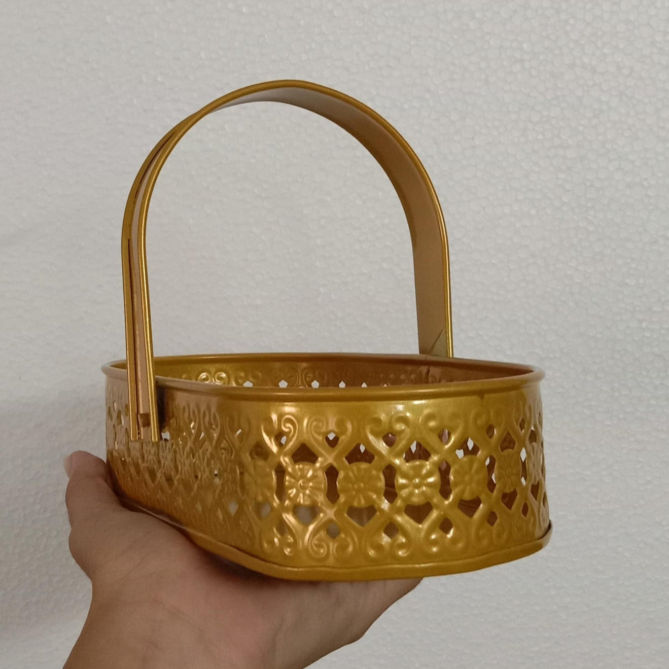 Gold Color oval basket