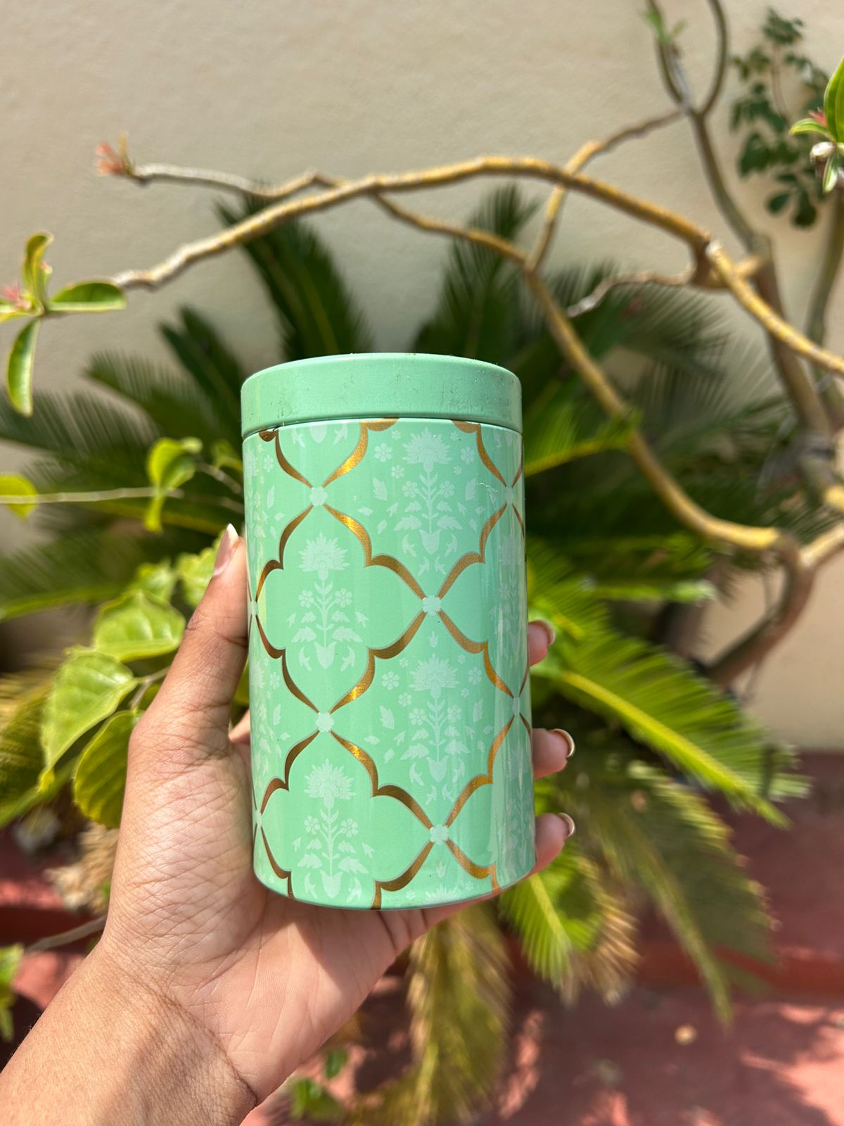 Air tin container - 4.5 inches (Onion Pink & Green)