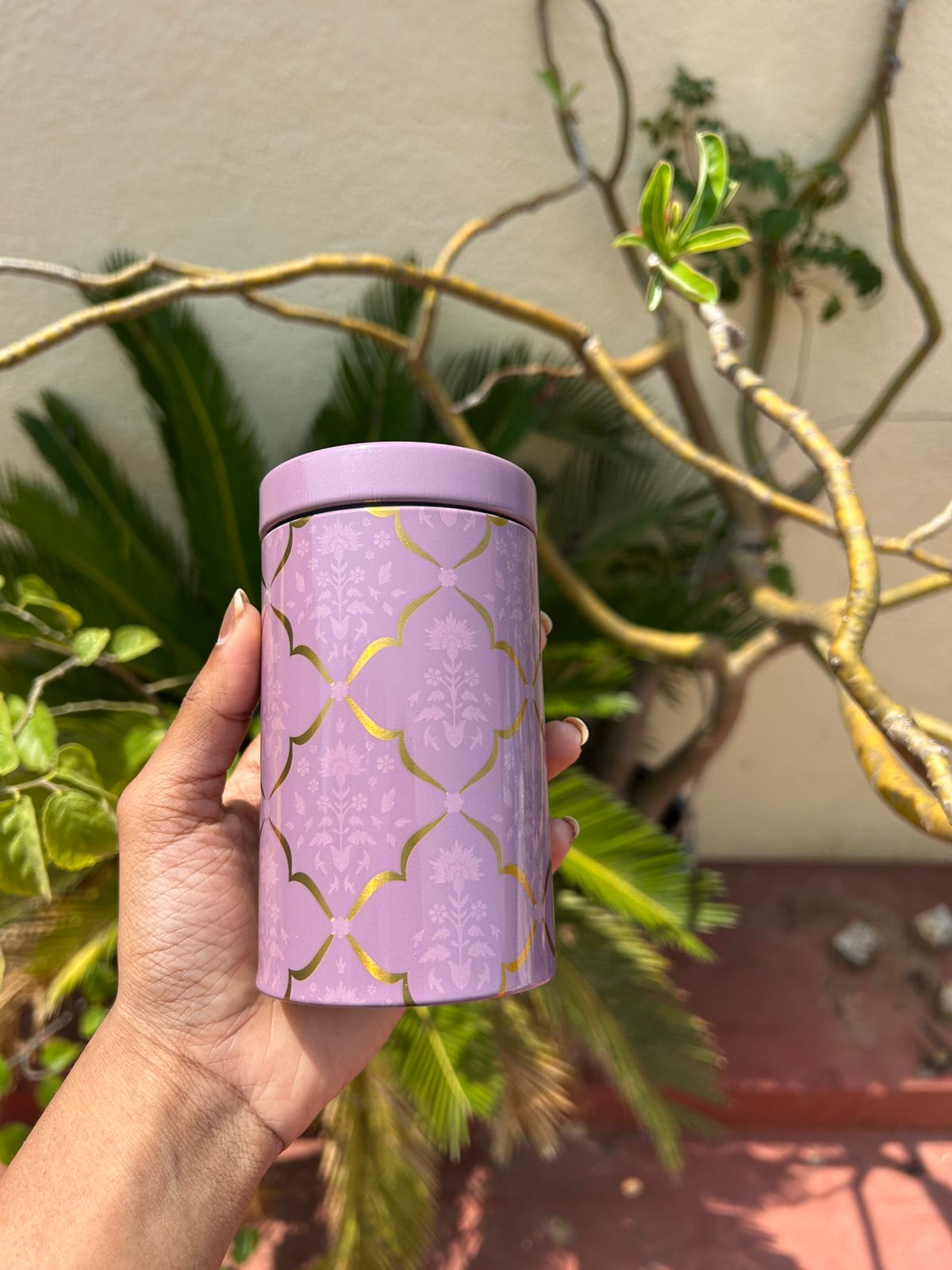 Air tin container - 4.5 inches (Onion Pink & Green)