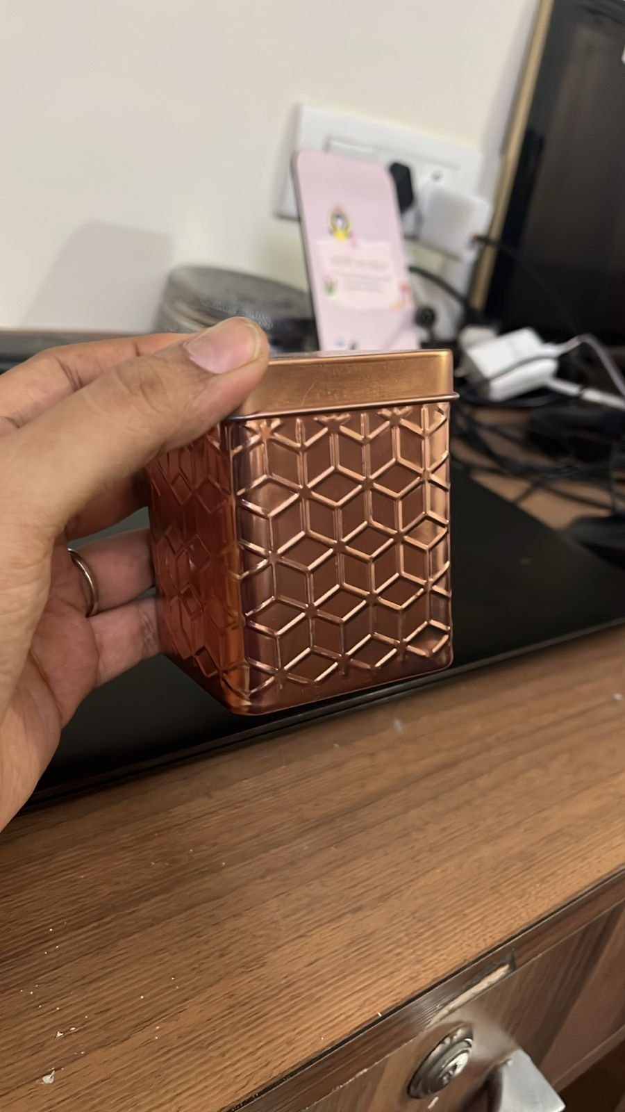Copper embossed square