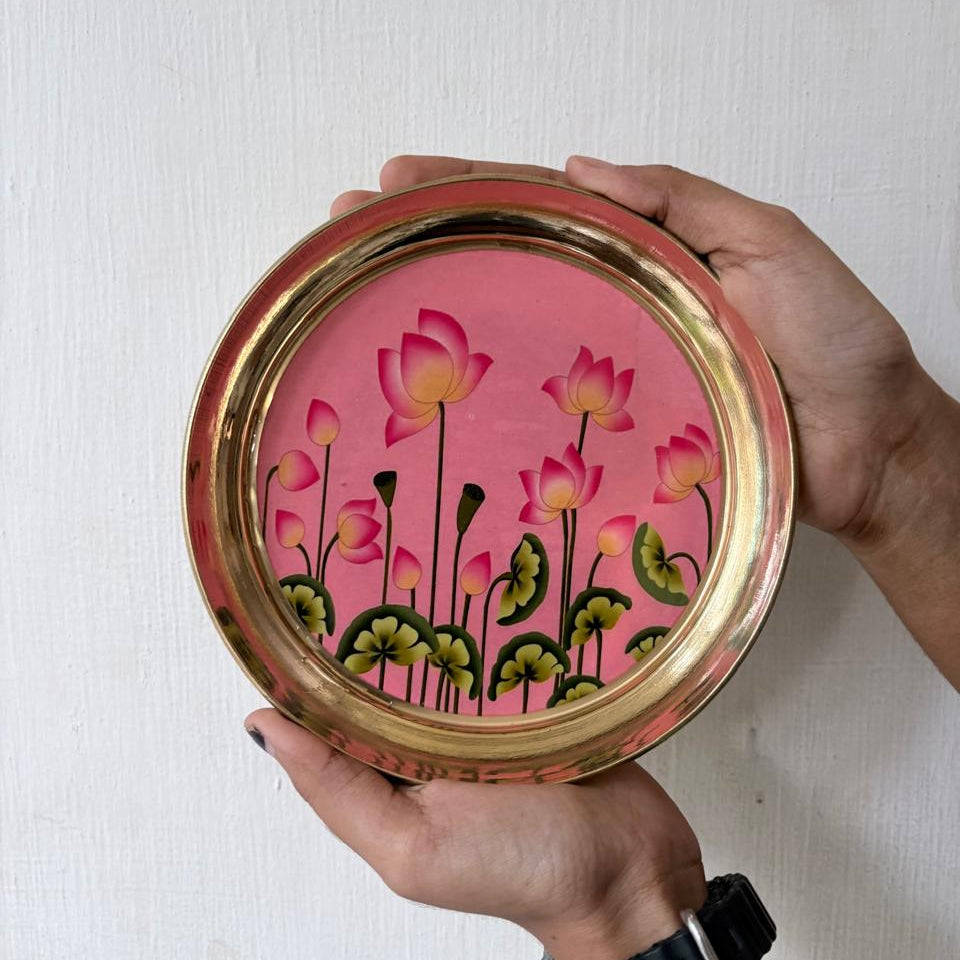 Floral brass plate - 6 inch (Assorted)