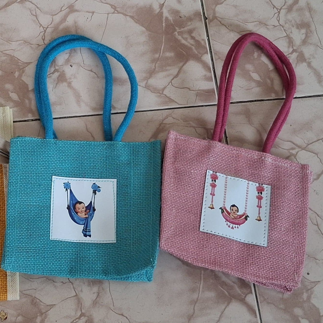 Baby shower jute bag