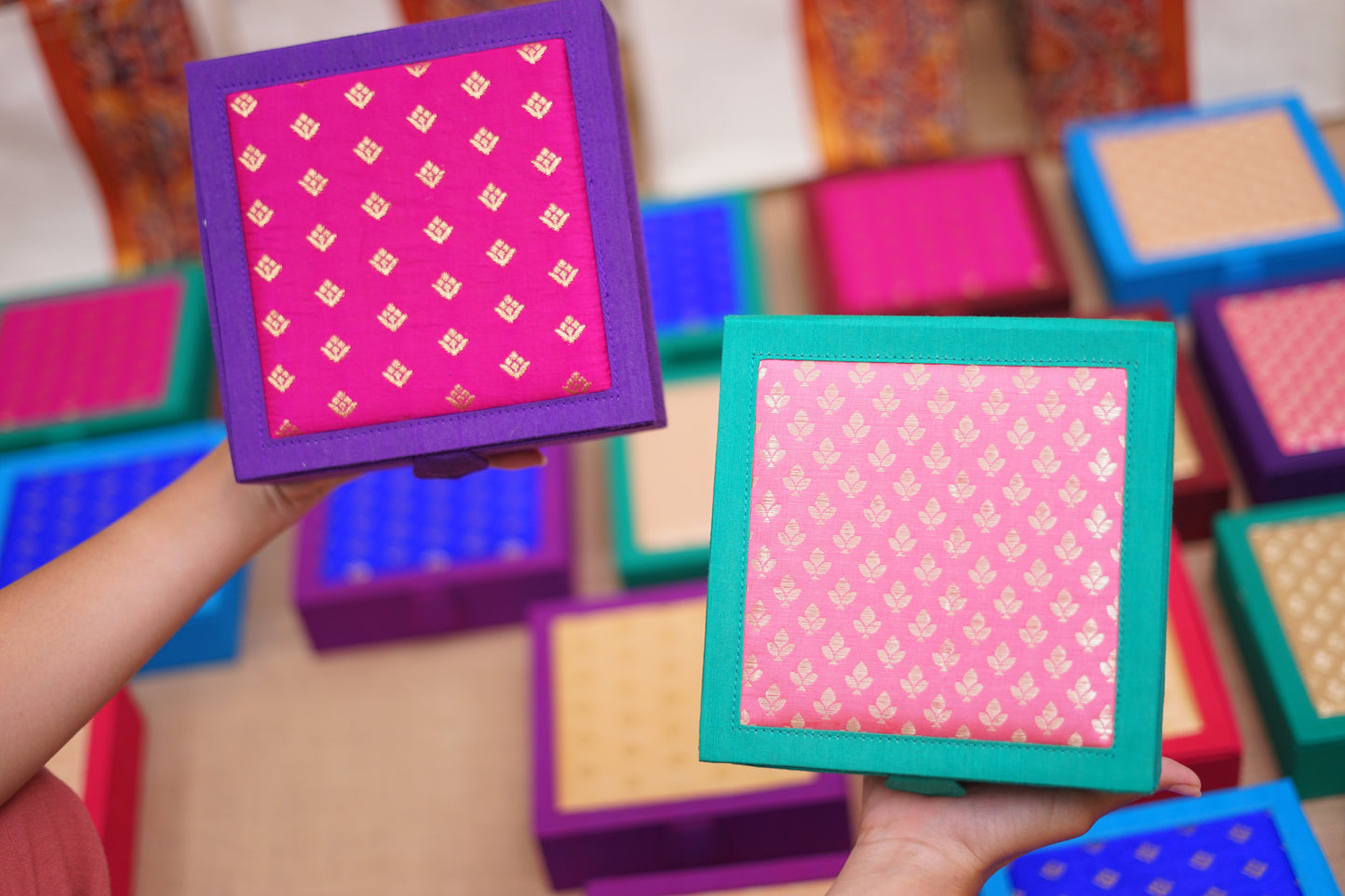 Raw silk Jewellery Organizer