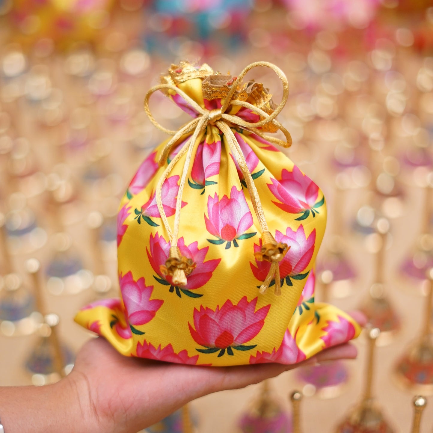 Floral Silky Potli 9”7 (Assorted)