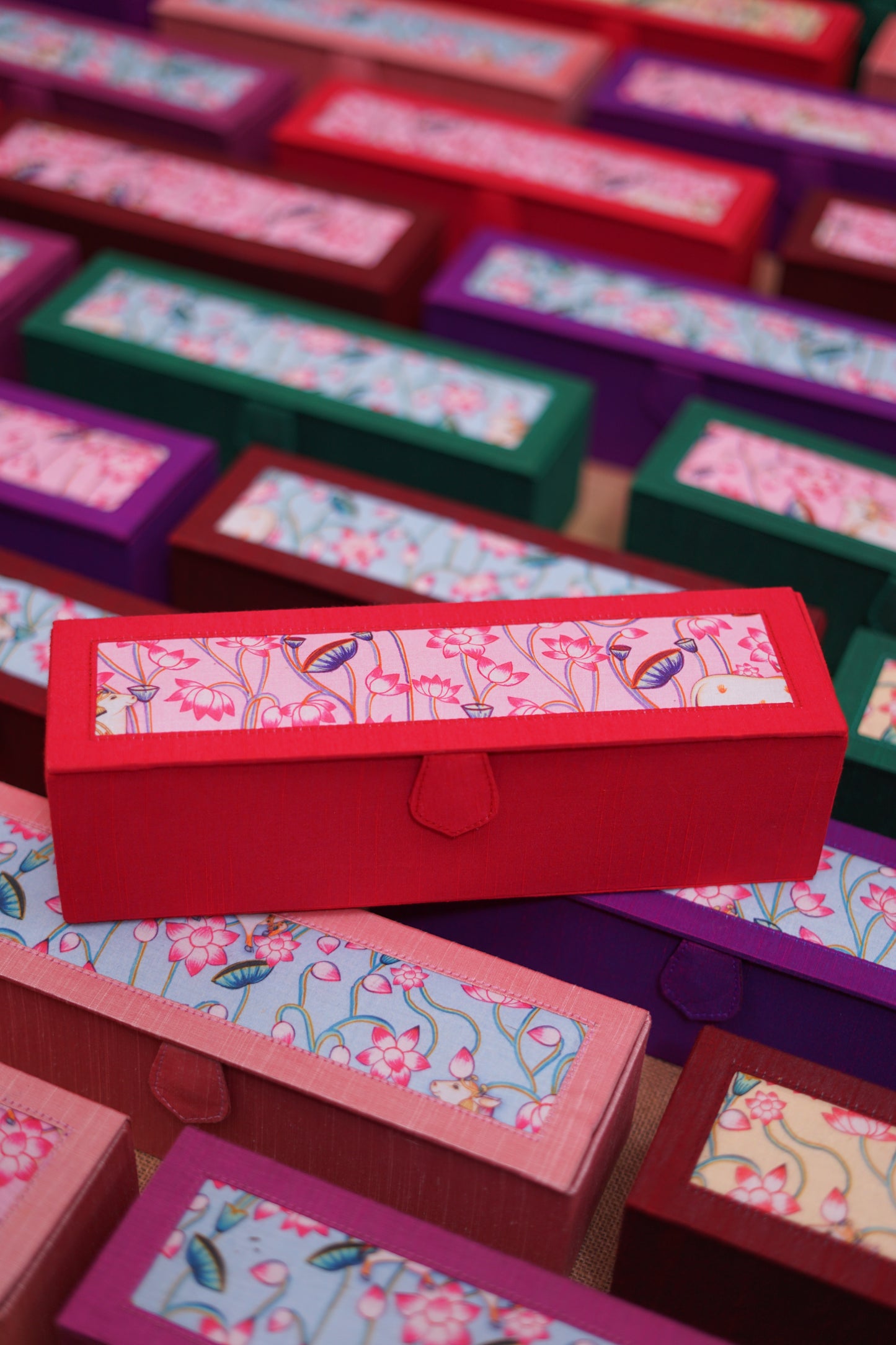 Raw silk bangle box (Assorted)