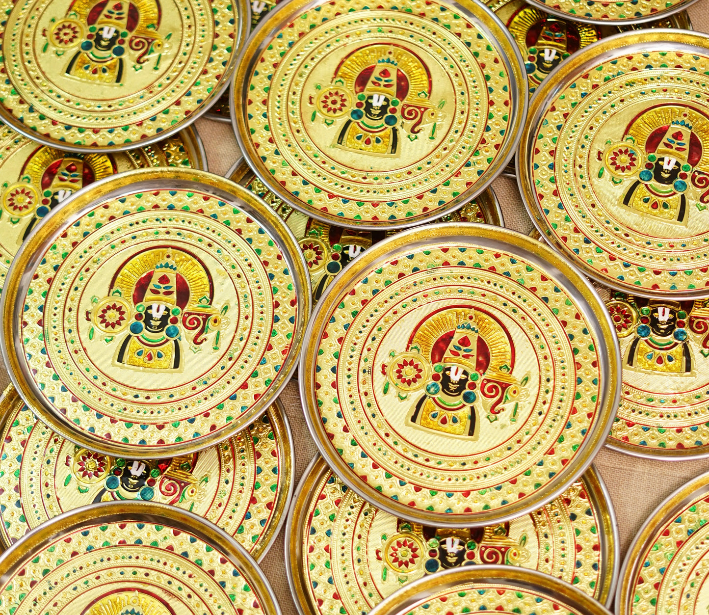 Perumal Meenakari plate - 11 inches