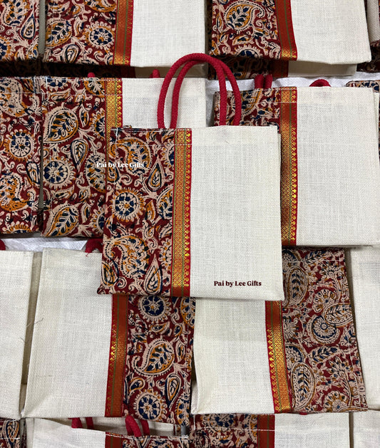 Kalamkari Jute bag with Zari