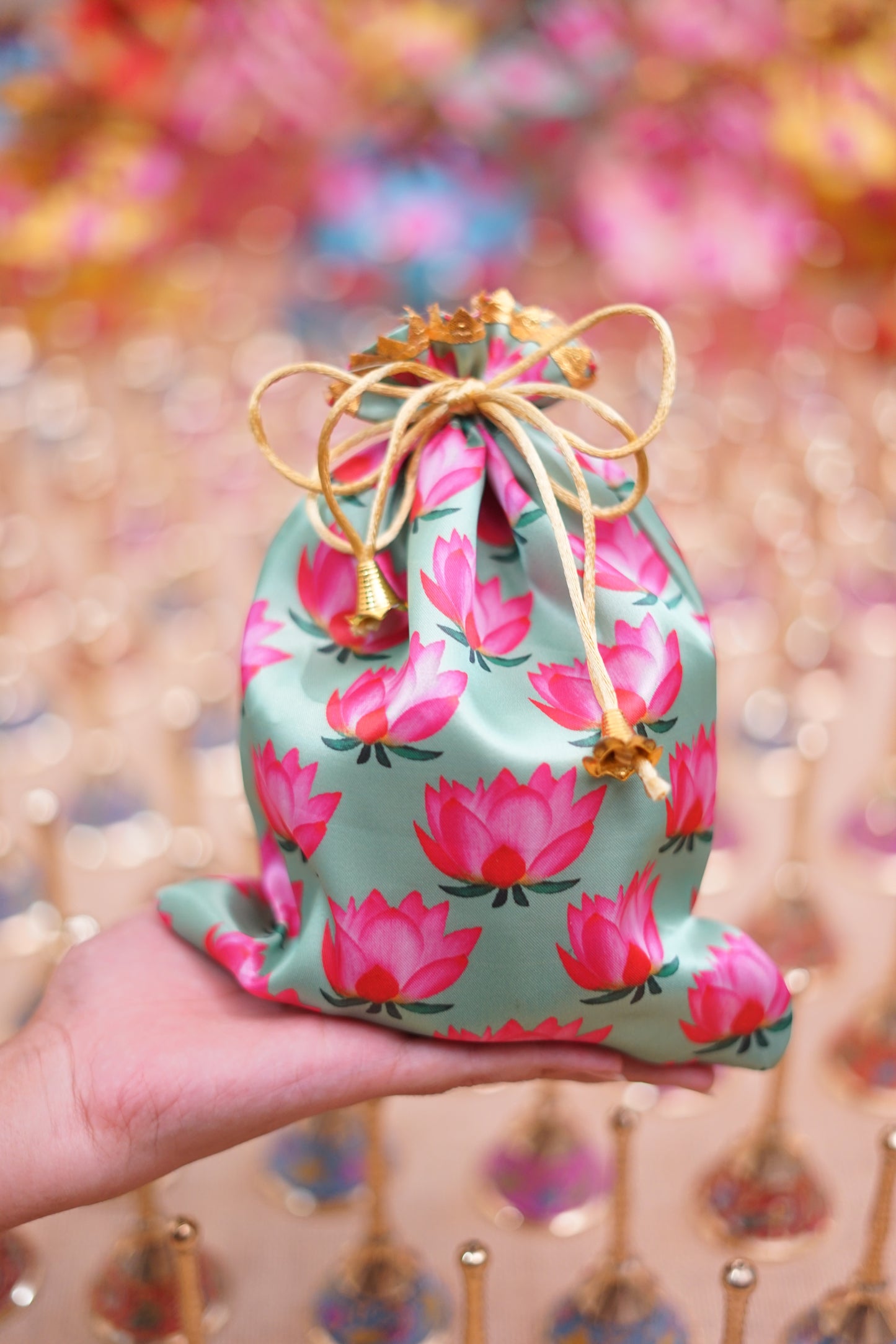 Floral Silky Potli 9”7 (Assorted)