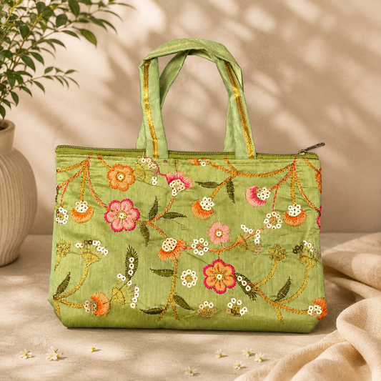 Silk Gota Embroidered Handbag (assorted)