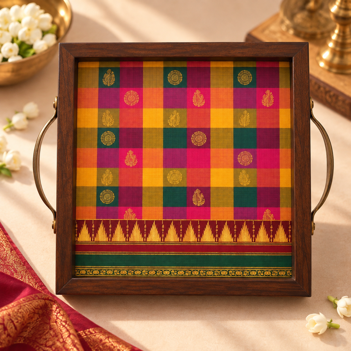 Madras Checks Tray