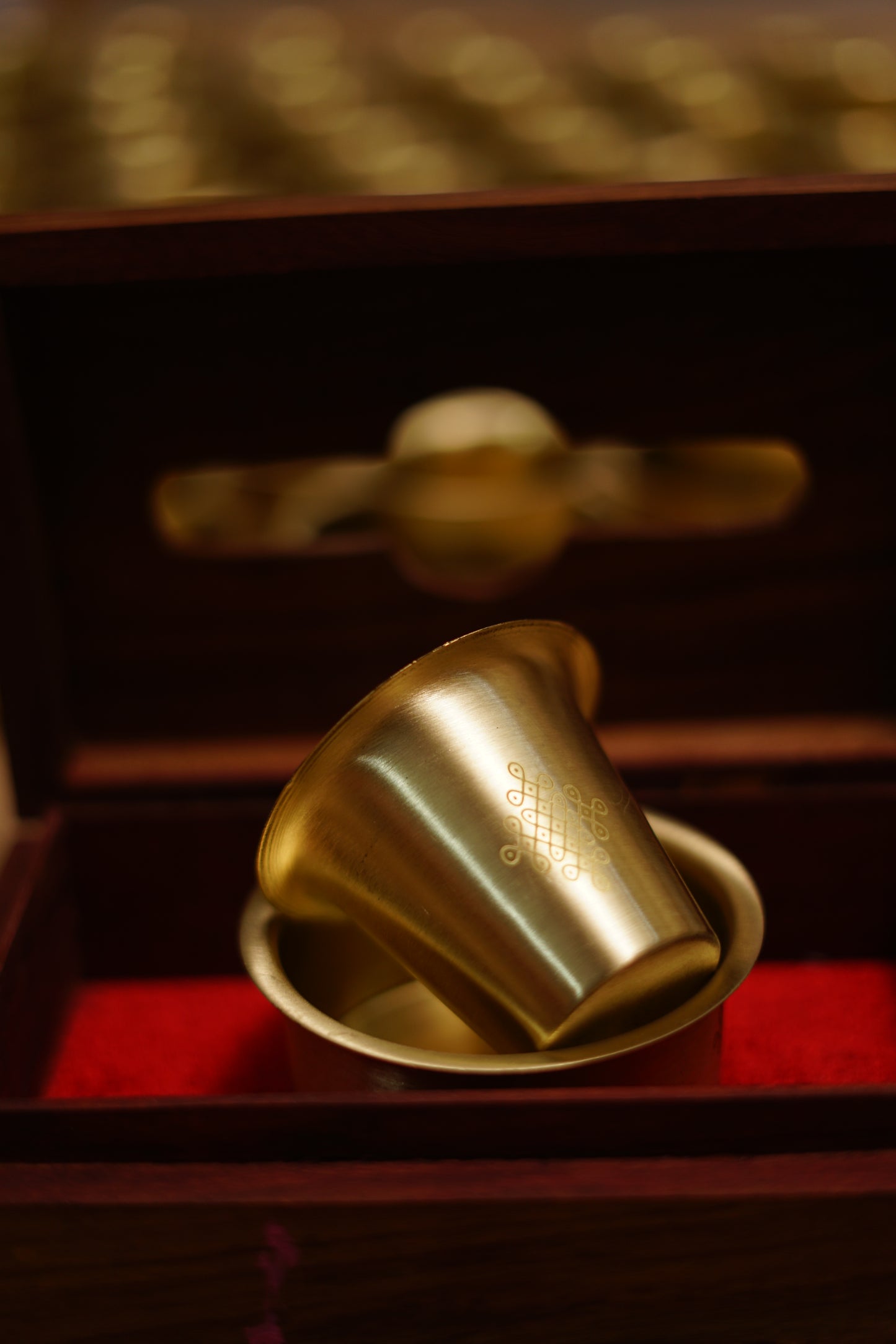 Brass Coffee Kolam Dabara set (Matt finish)