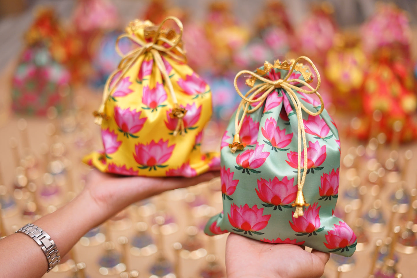 Floral Silky Potli 9”7 (Assorted)