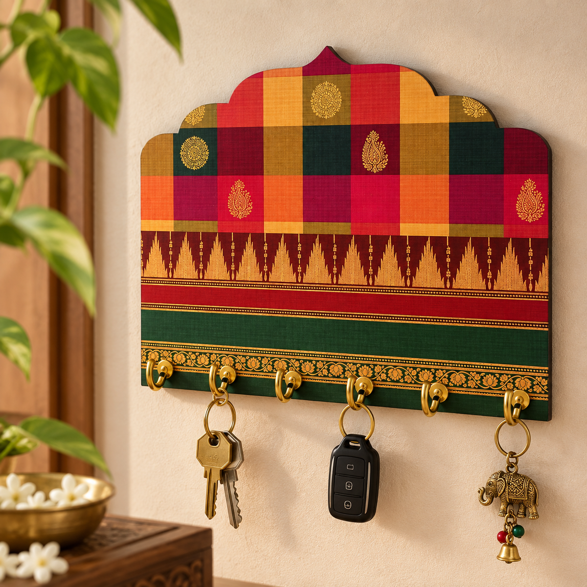 Madras Checks Key Holder