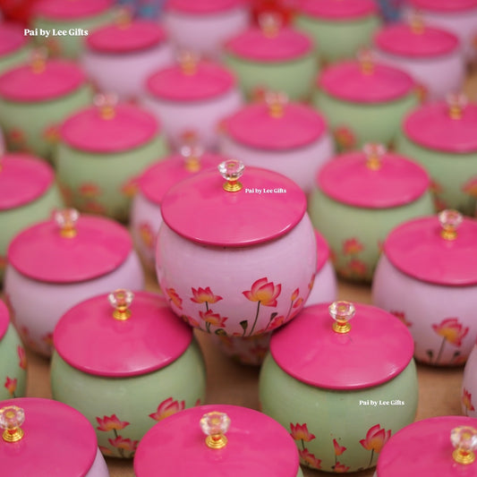 Pastel Floral Pot Jar