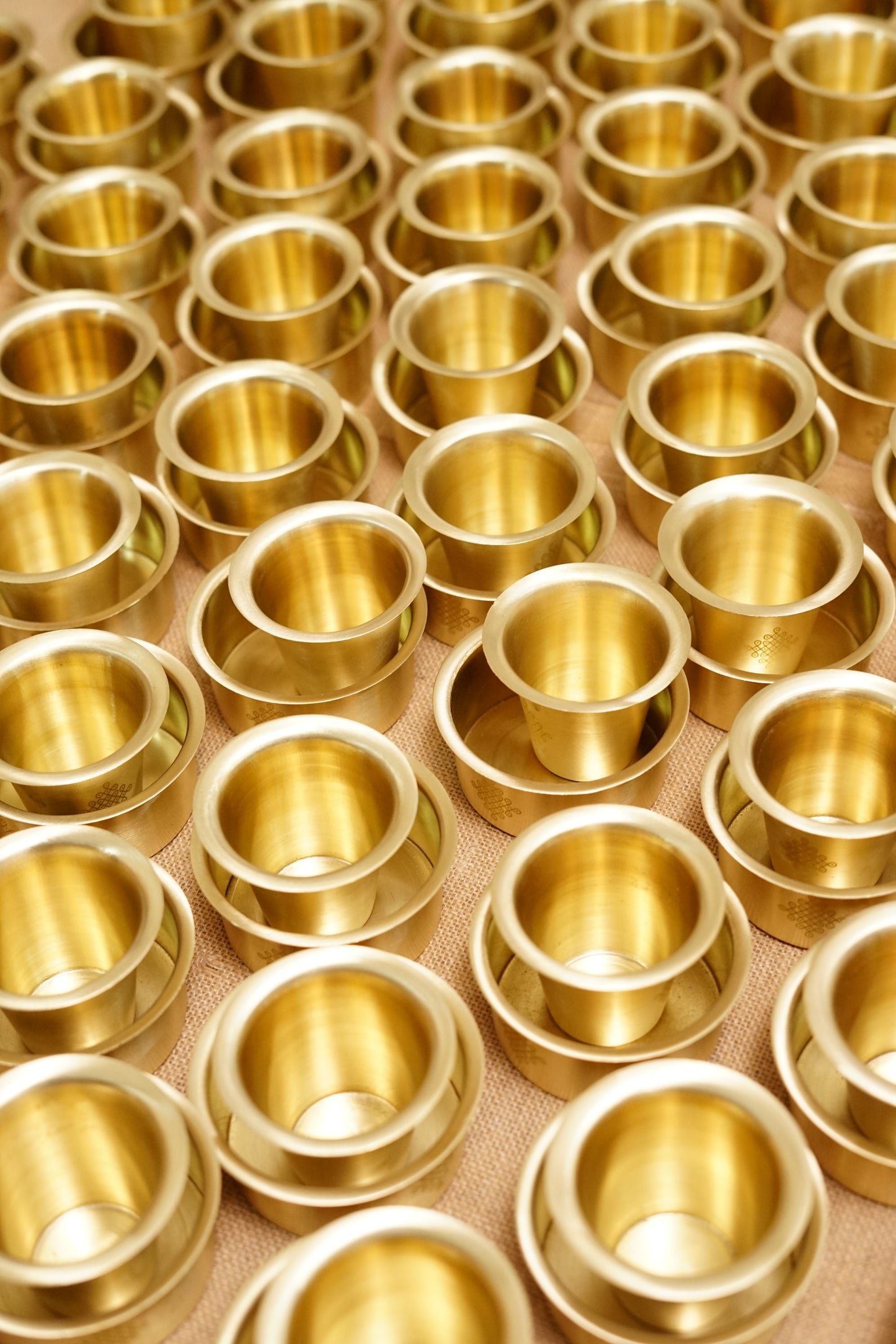 Brass Coffee Kolam Dabara set (Matt finish)