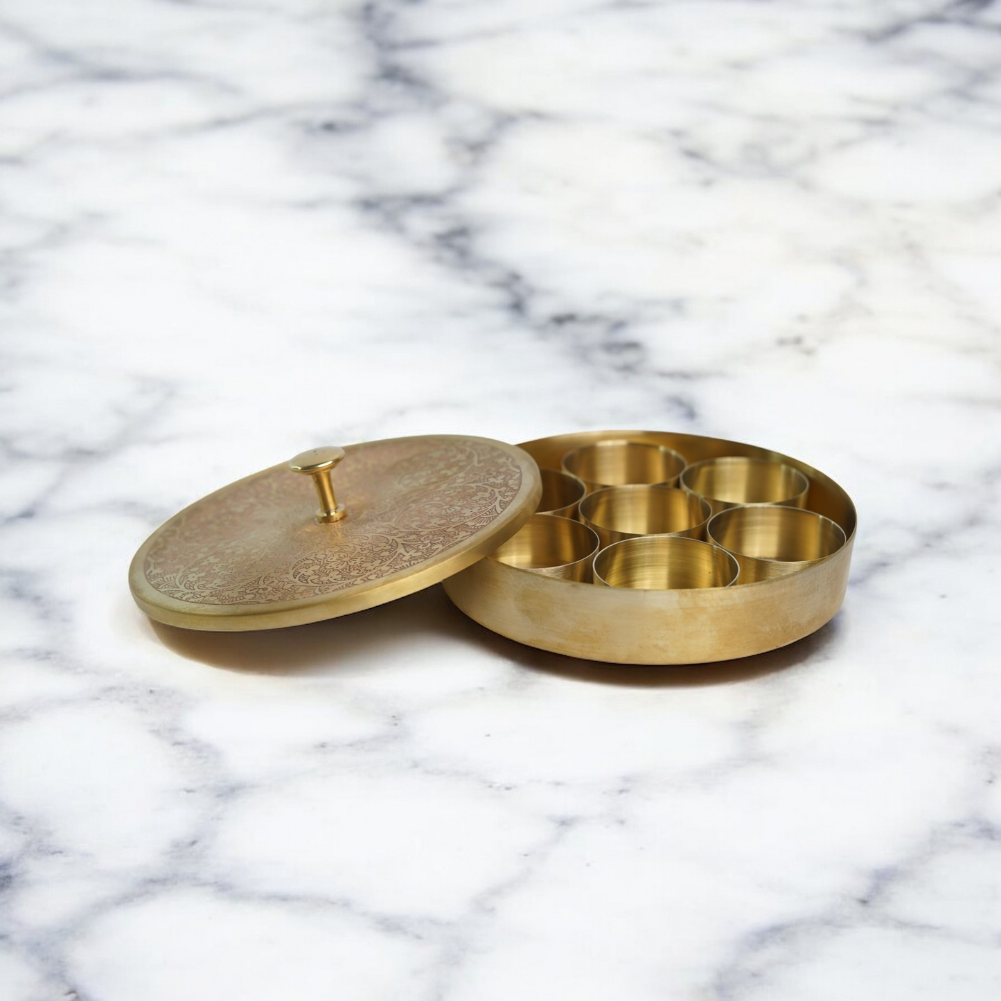 Brass Spice box (Anjarai Petti) - 5 inch