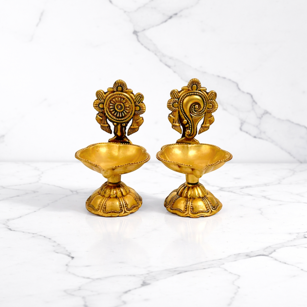 Brass Shank & Chakra Diya