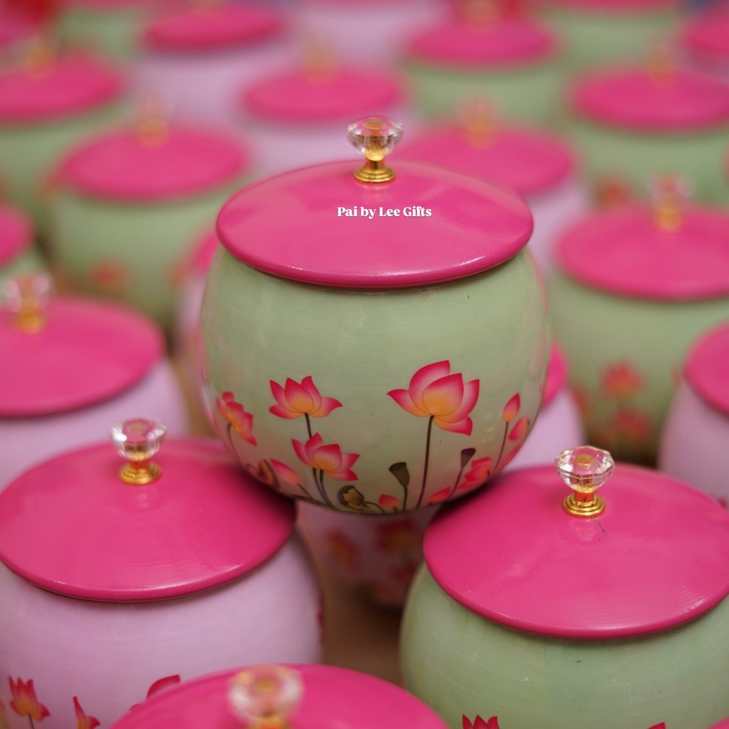 Pastel Floral Pot Jar