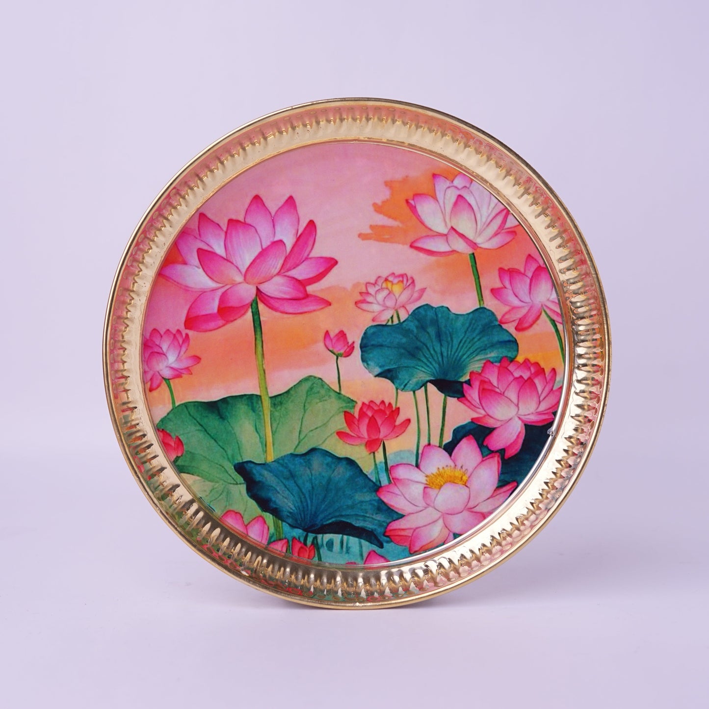 Lotus Brass Plate - 8 inch
