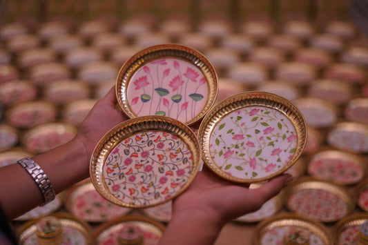 Floral brass plate - 5 inch (Assorted)