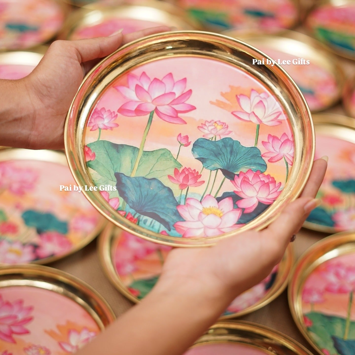 Lotus Brass Plate - 8 inch