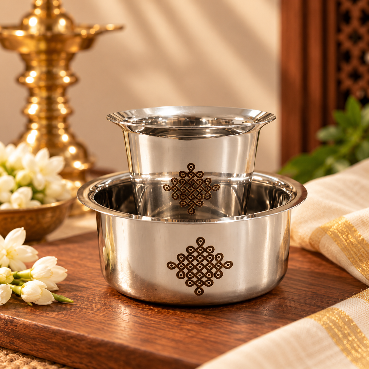 Kolam Stainless Steel Coffee Dabara set