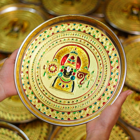 Perumal Meenakari plate - 11 inches