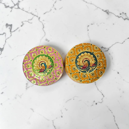 Colour Meenakari Steel Box - 5 inch (Assorted)