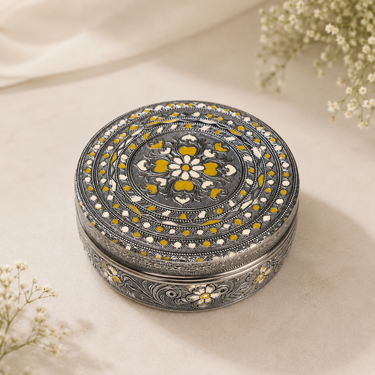 Meenakari 8 inches steel box