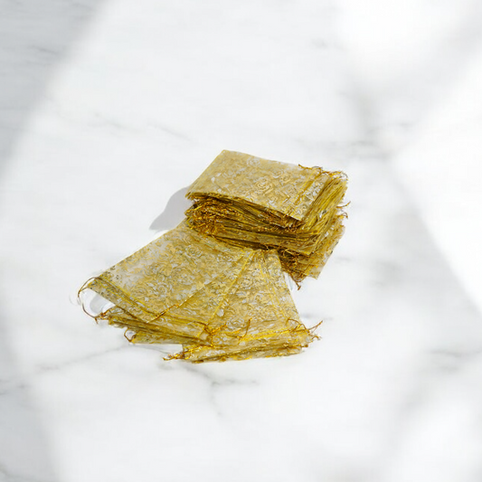 Golden printed pouch - small