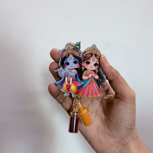 Baby Krishna and Radha manjal kumkum